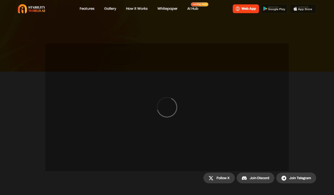 Screenshot of the Stability World AI interface
