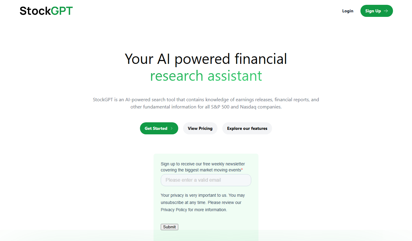 StockGPT app screenshot