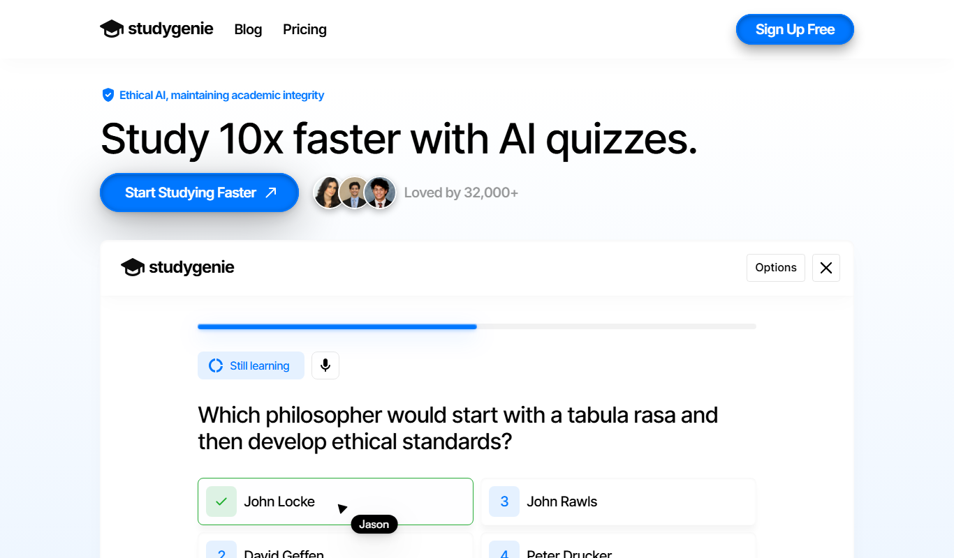 Studygenie app screenshot
