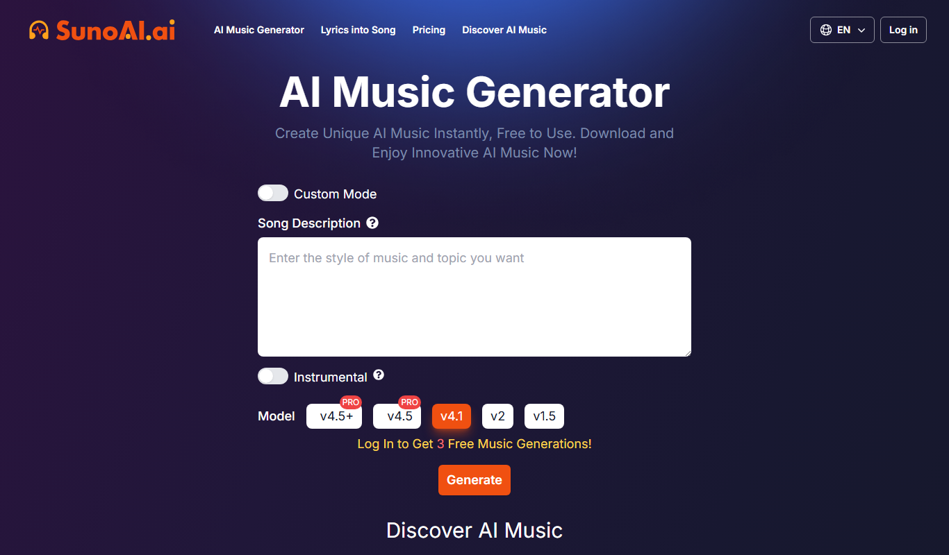 SunoAI app screenshot