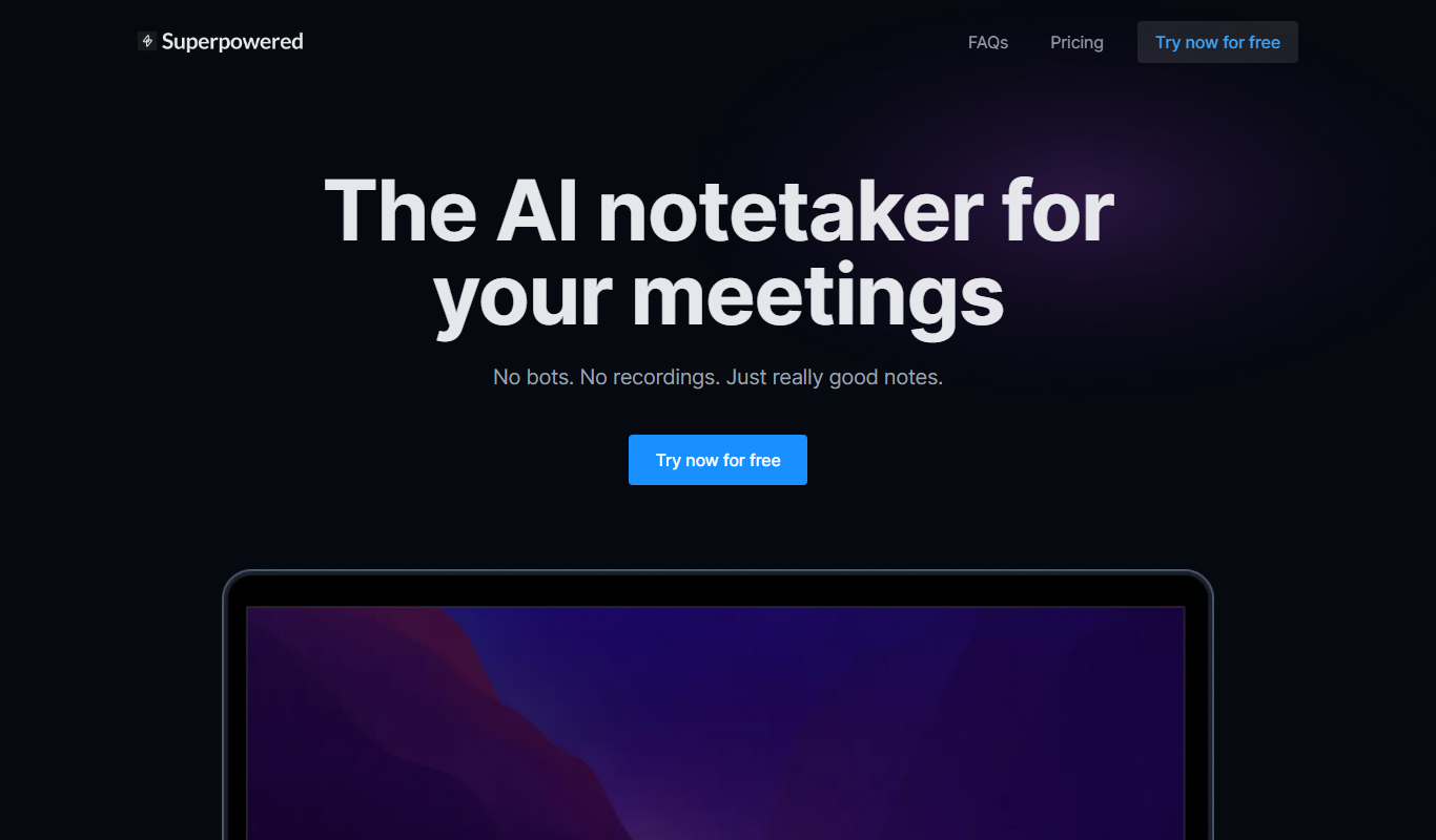 Screenshot of the Superpowered interface