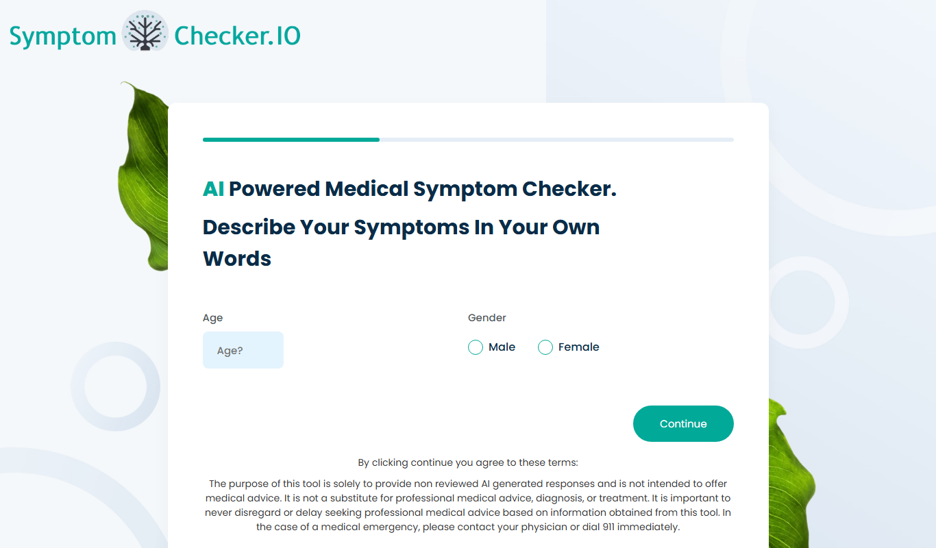 SymptomChecker.io app screenshot