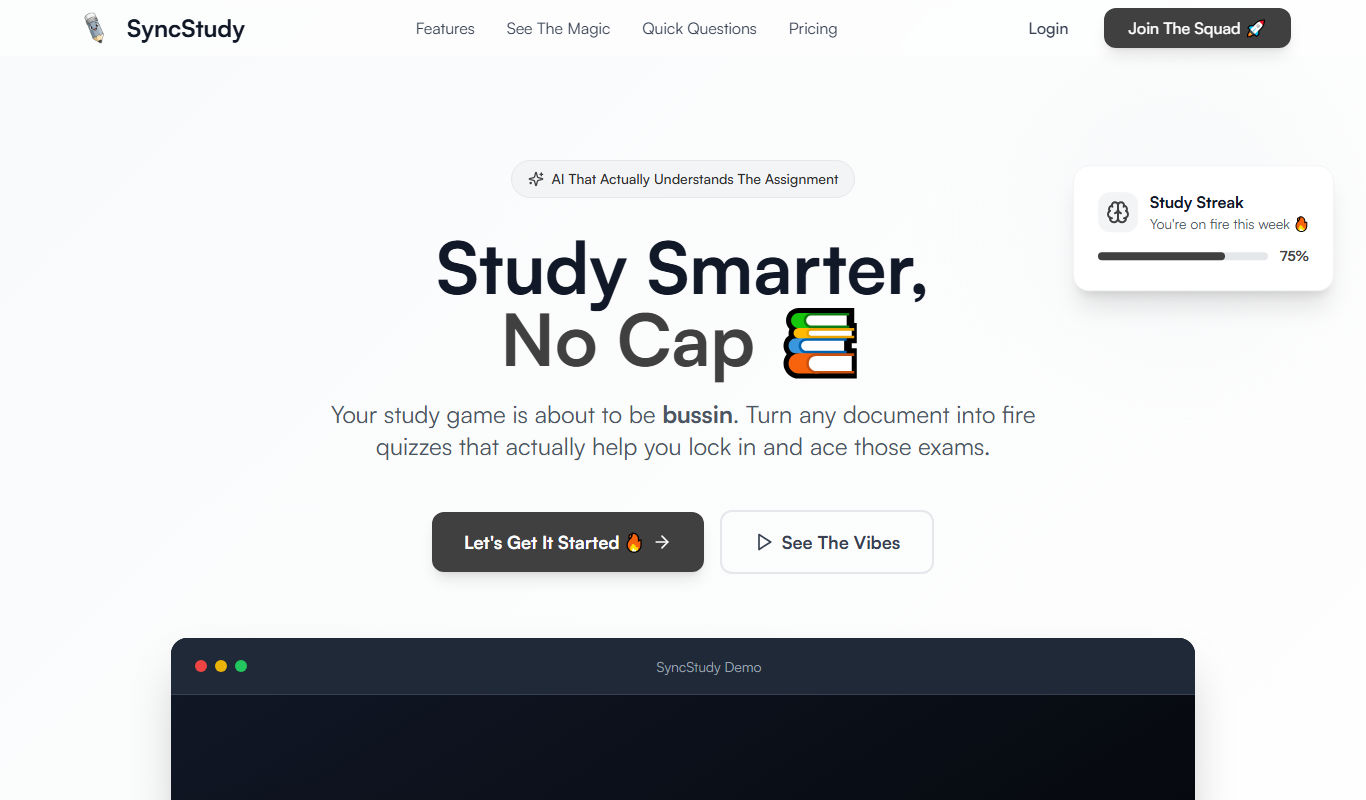 SyncStudy app screenshot