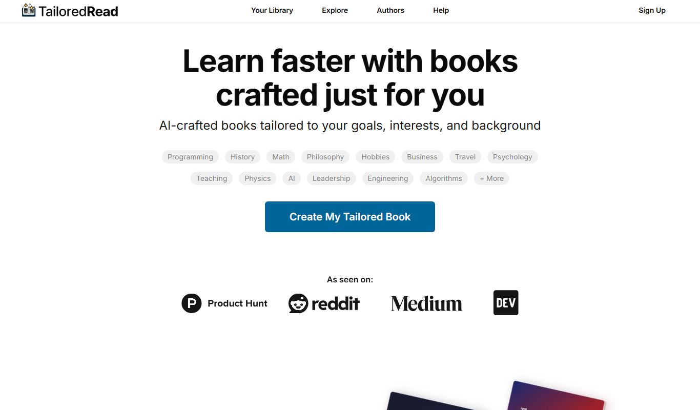 TailoredRead app screenshot