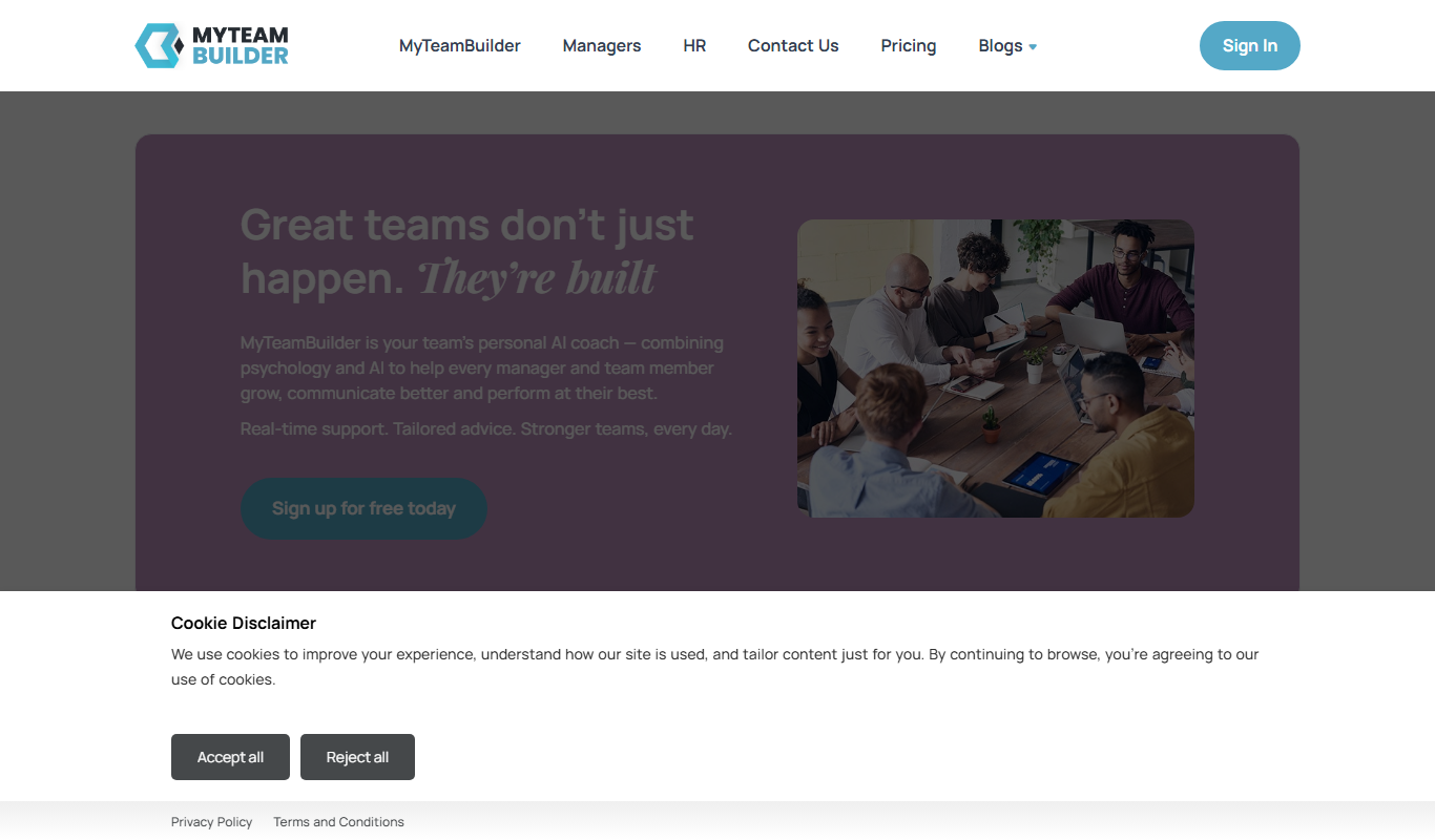 Team Assessment app screenshot