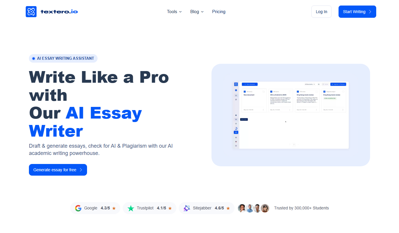 Textero.ai Essay Writer app screenshot