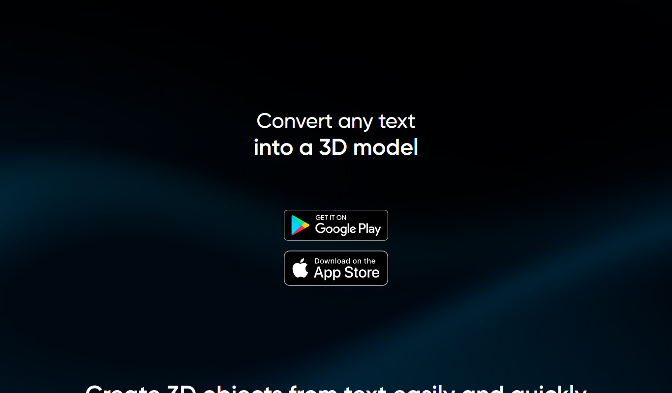 TextTo3D app screenshot