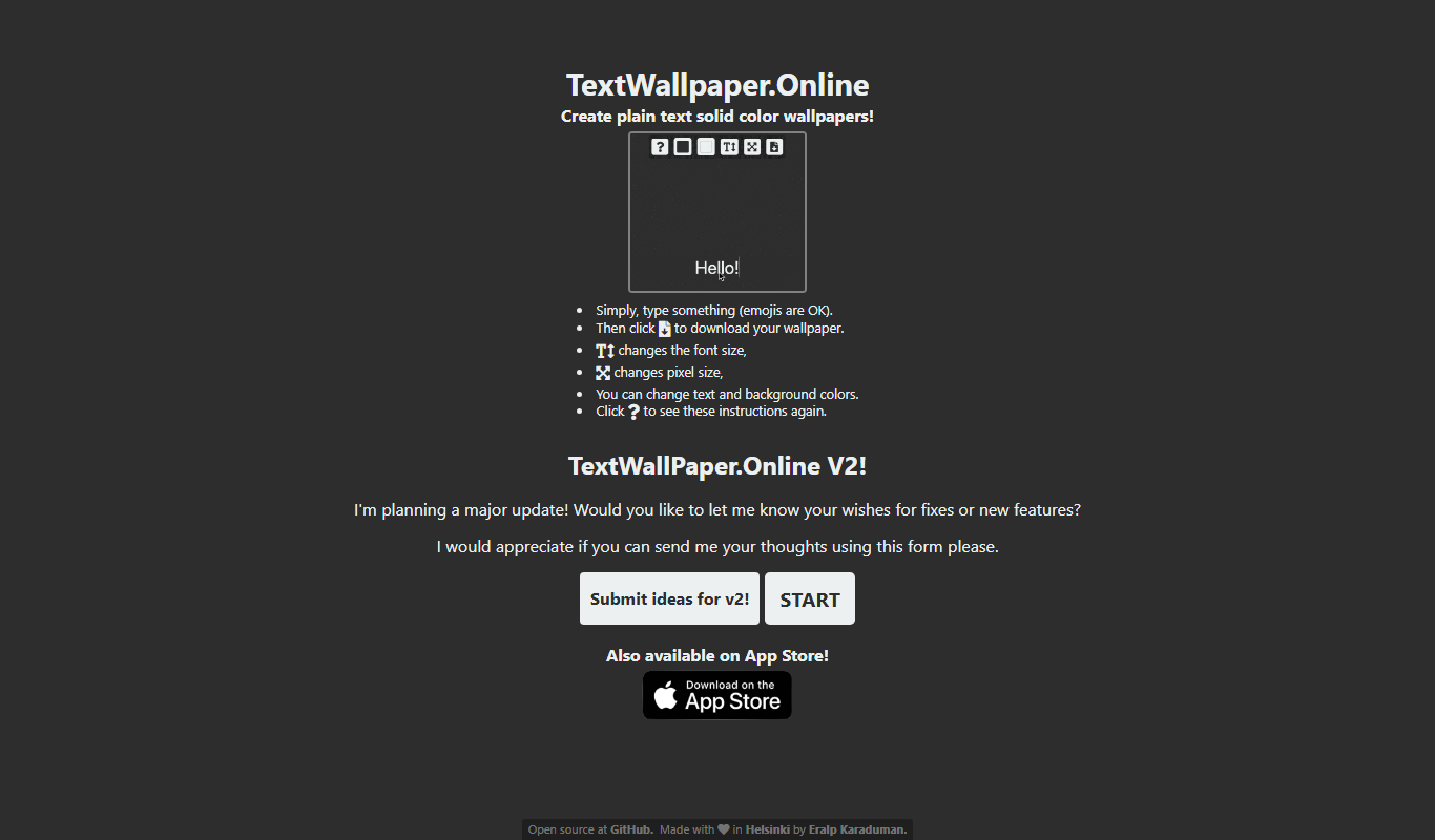 TextWallpaper app screenshot