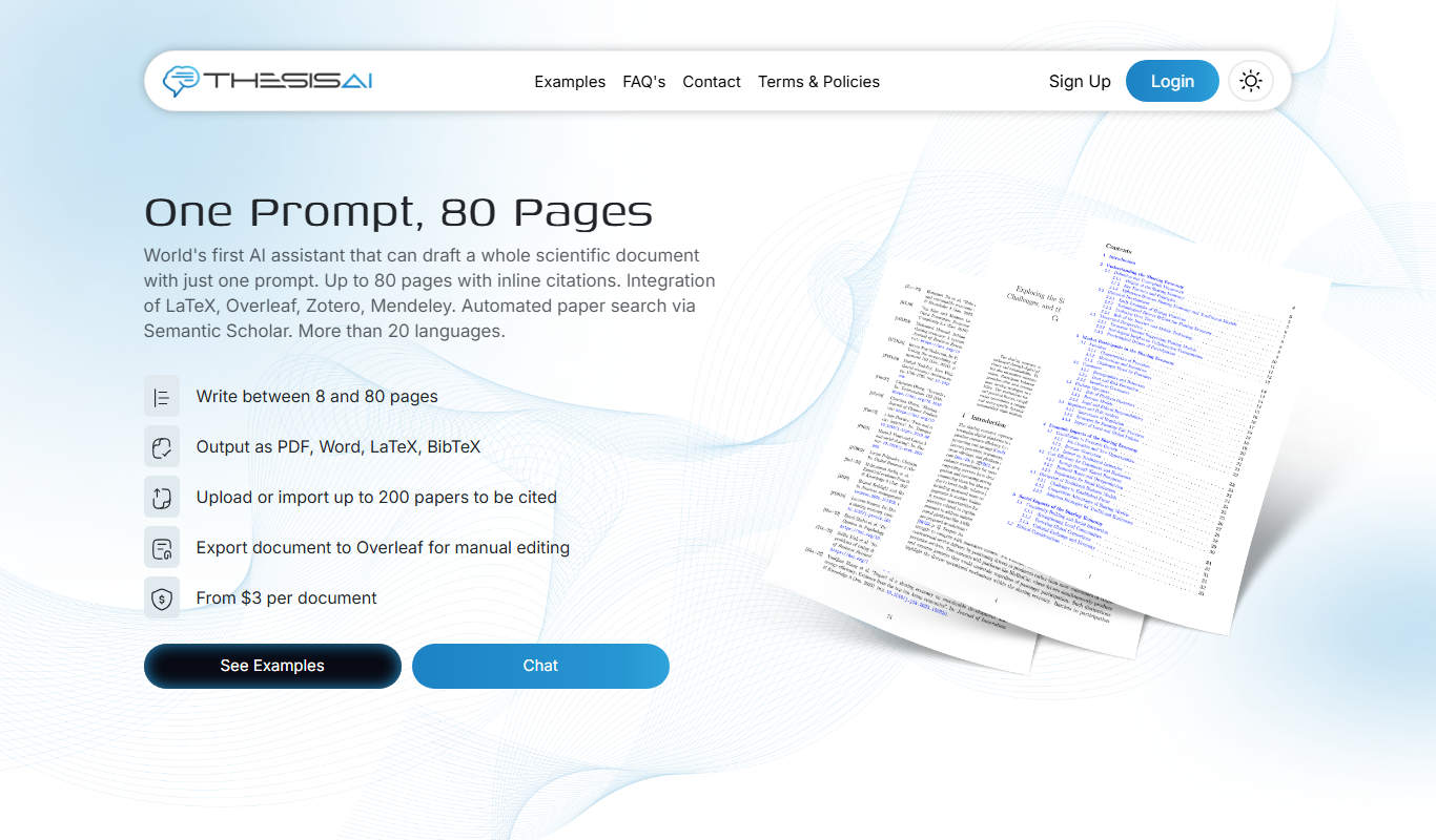 ThesisAI app screenshot
