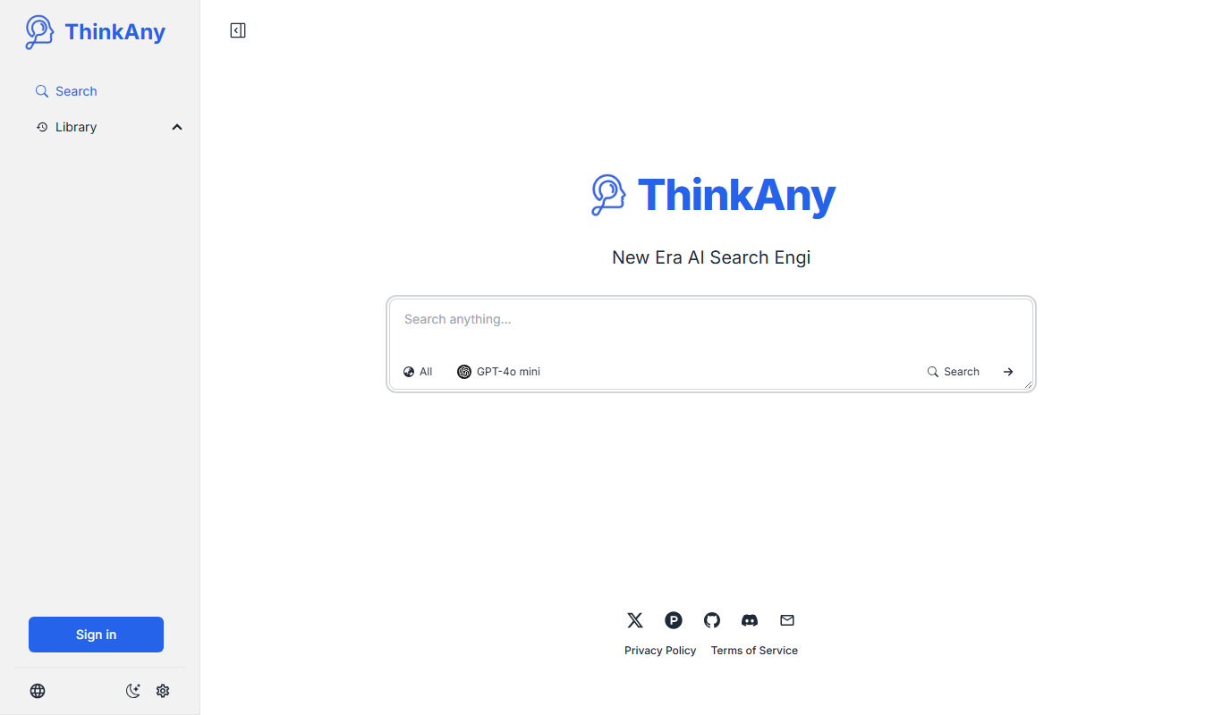 ThinkAny app screenshot