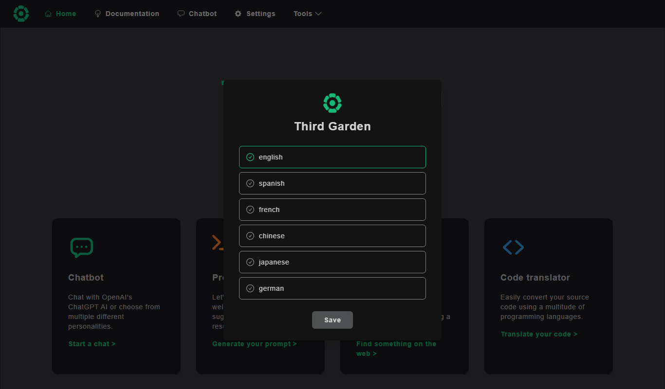 Third Garden app screenshot