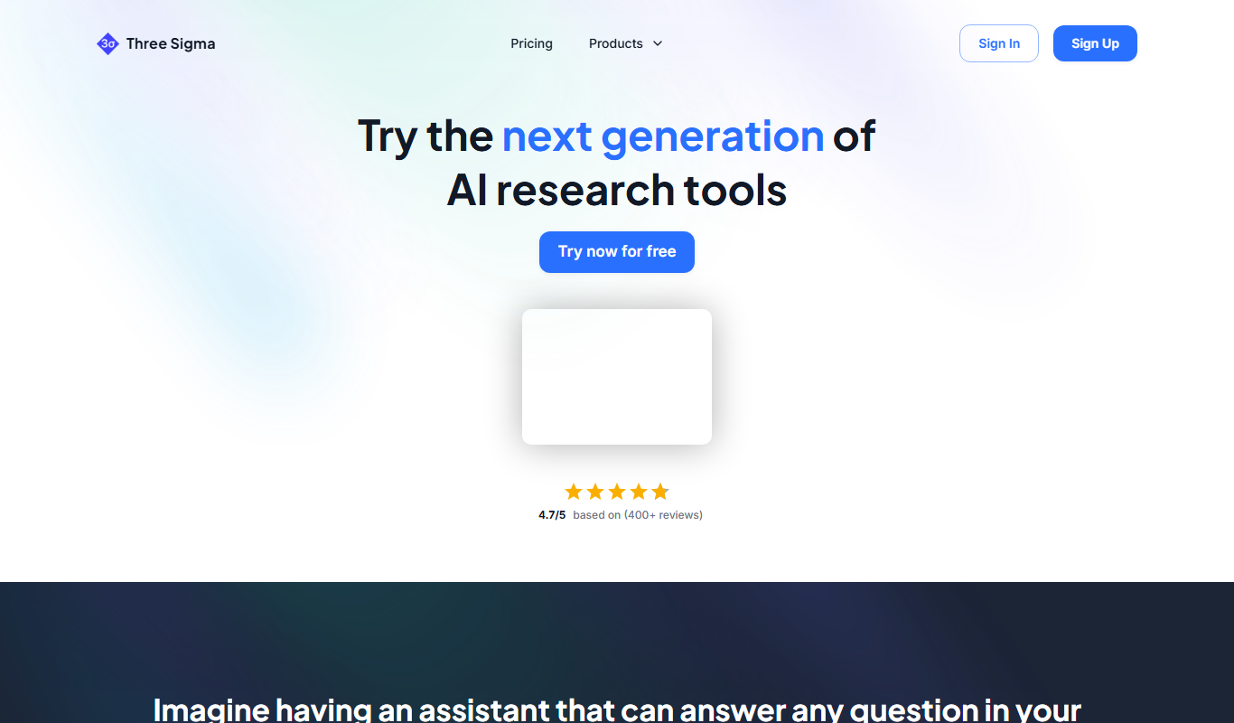 Three Sigma app screenshot