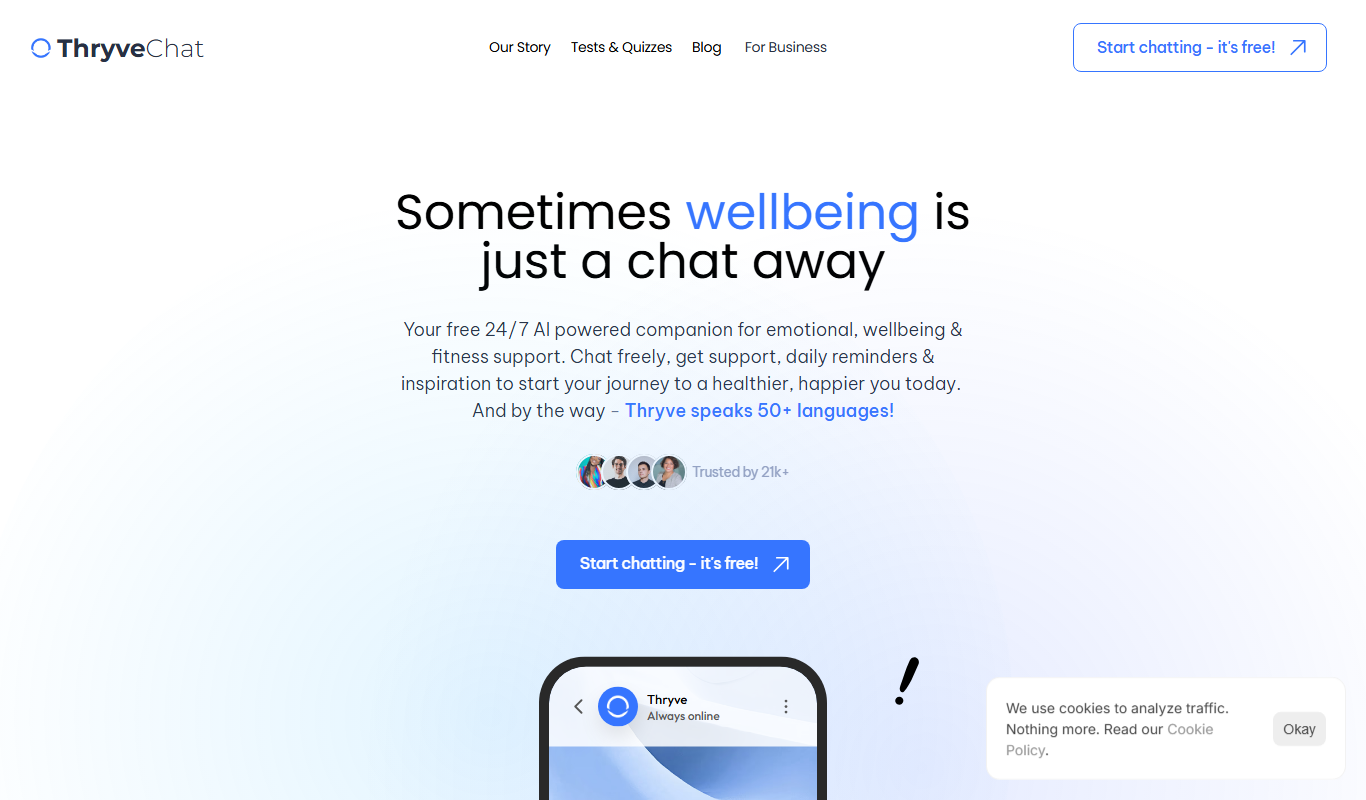 Thryve Chat app screenshot