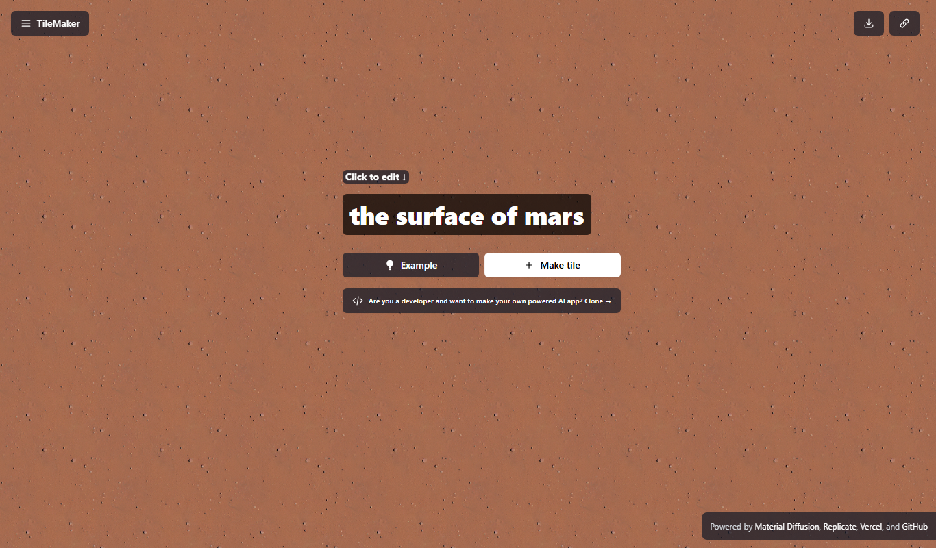 Screenshot of the TileMaker interface