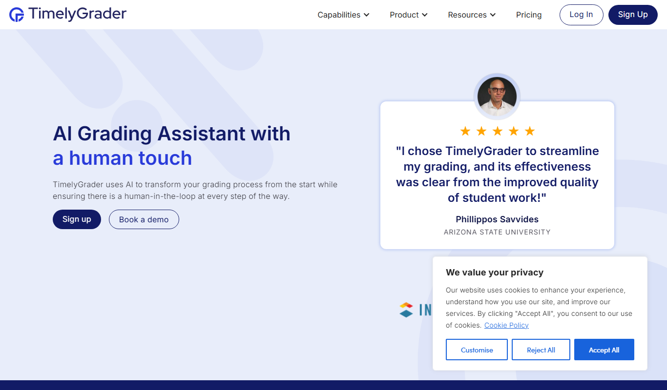 Screenshot of the TimelyGrader interface