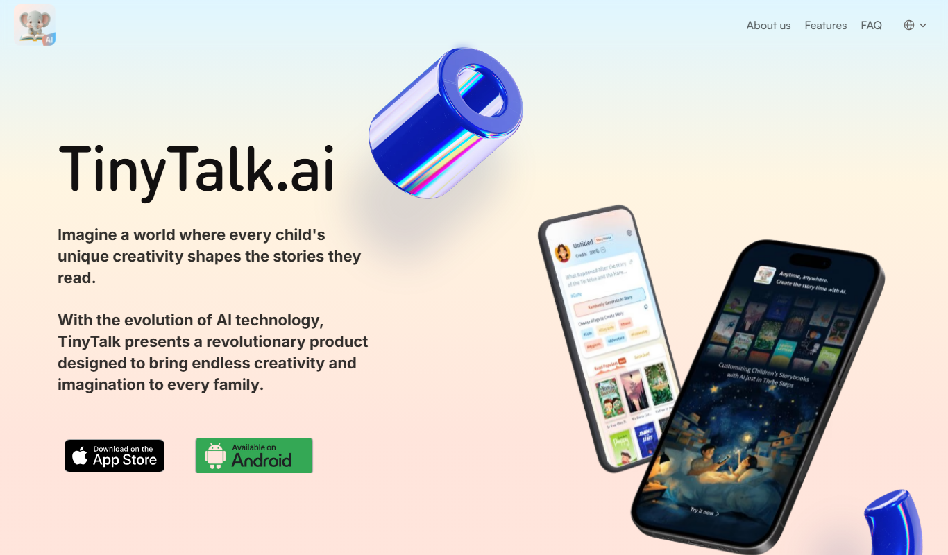 Screenshot of the TinyTalk.ai interface
