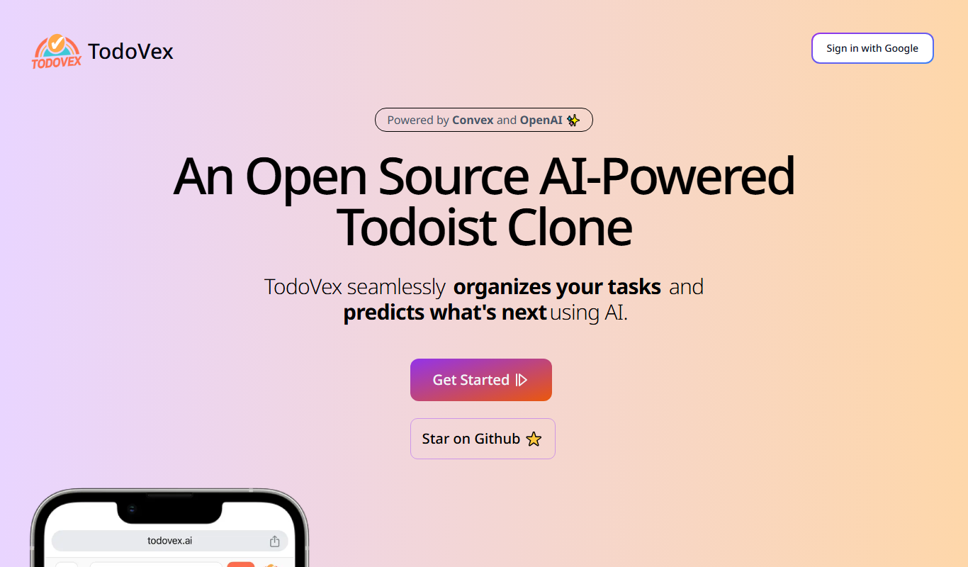 TodoVex app screenshot