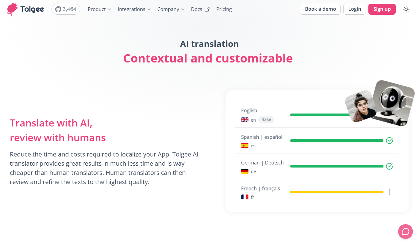 Tolgee AI Translator app screenshot