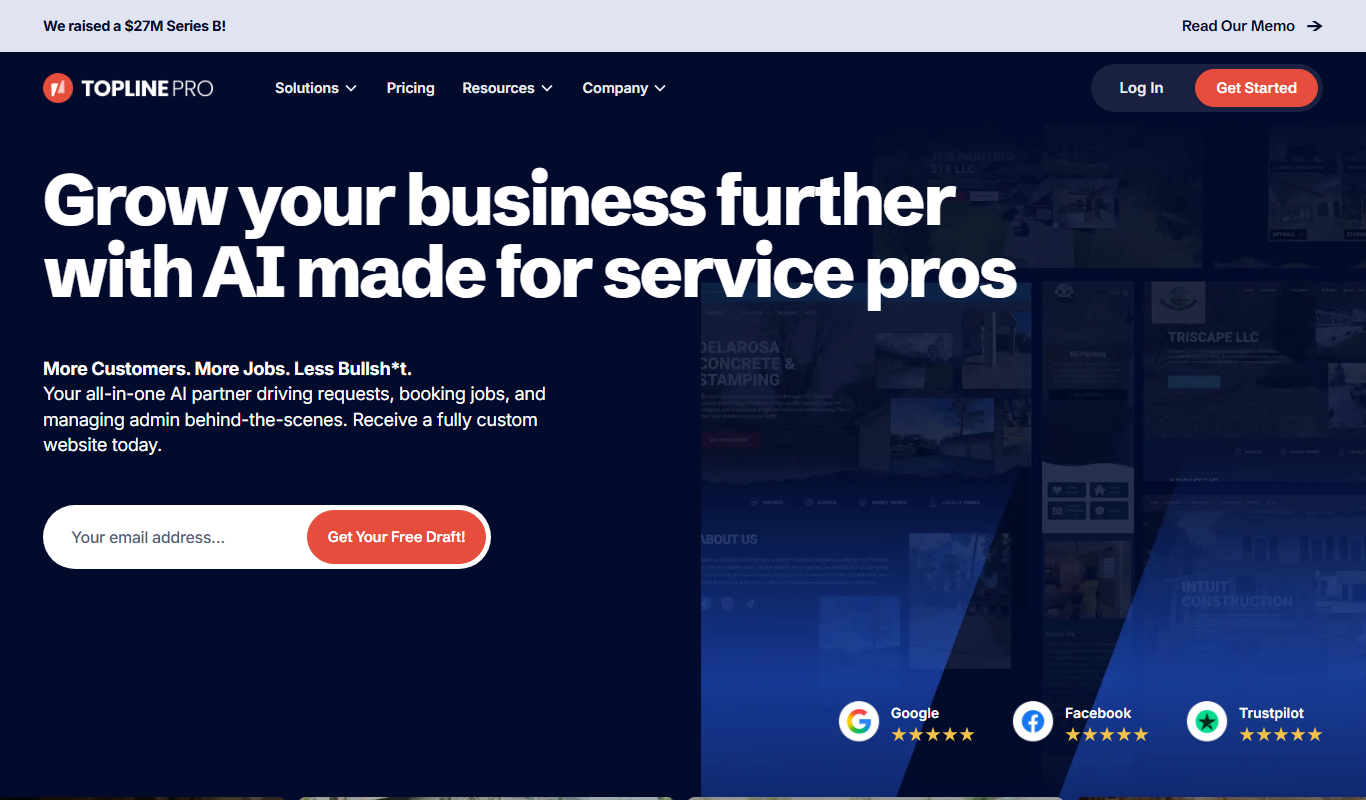 Screenshot of the Topline Pro interface