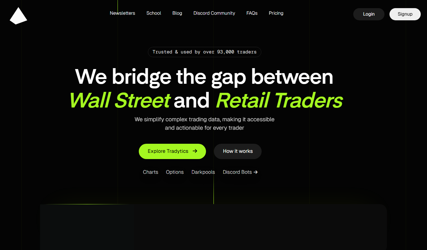Screenshot of the Tradytics interface