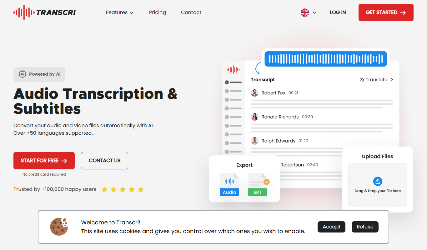 Transcri app screenshot