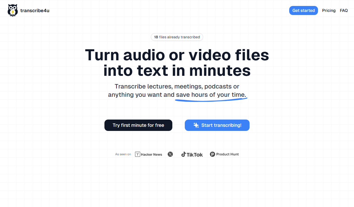 transcribe4u app screenshot