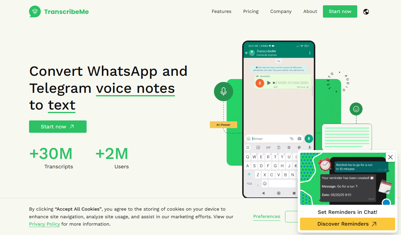 TranscribeMe app screenshot