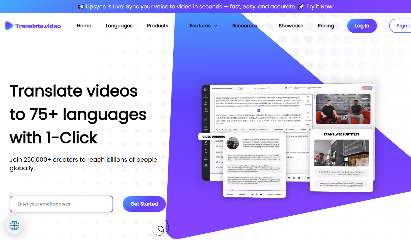 Translate.video app screenshot