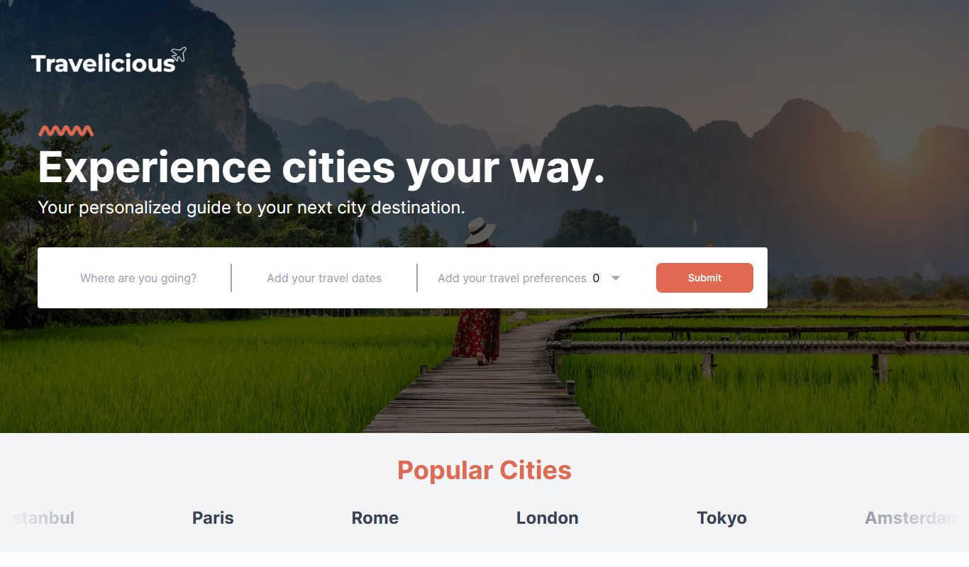 Travelicious app screenshot