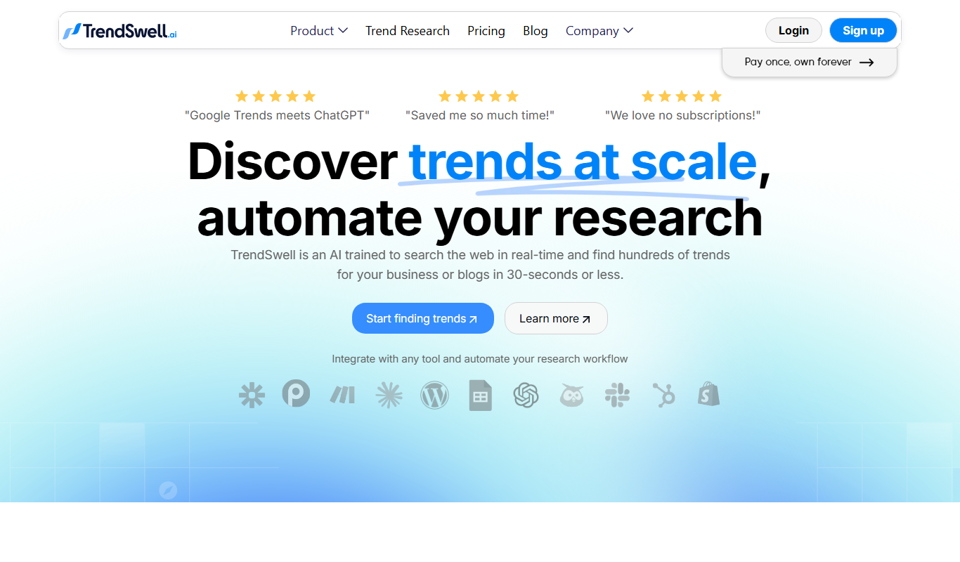 TrendSwell app screenshot