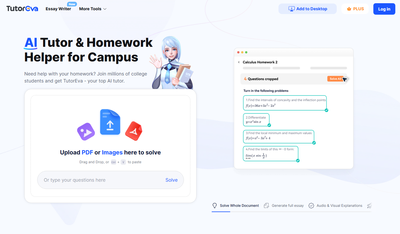 TutorEva: Campus AI Study Help app screenshot