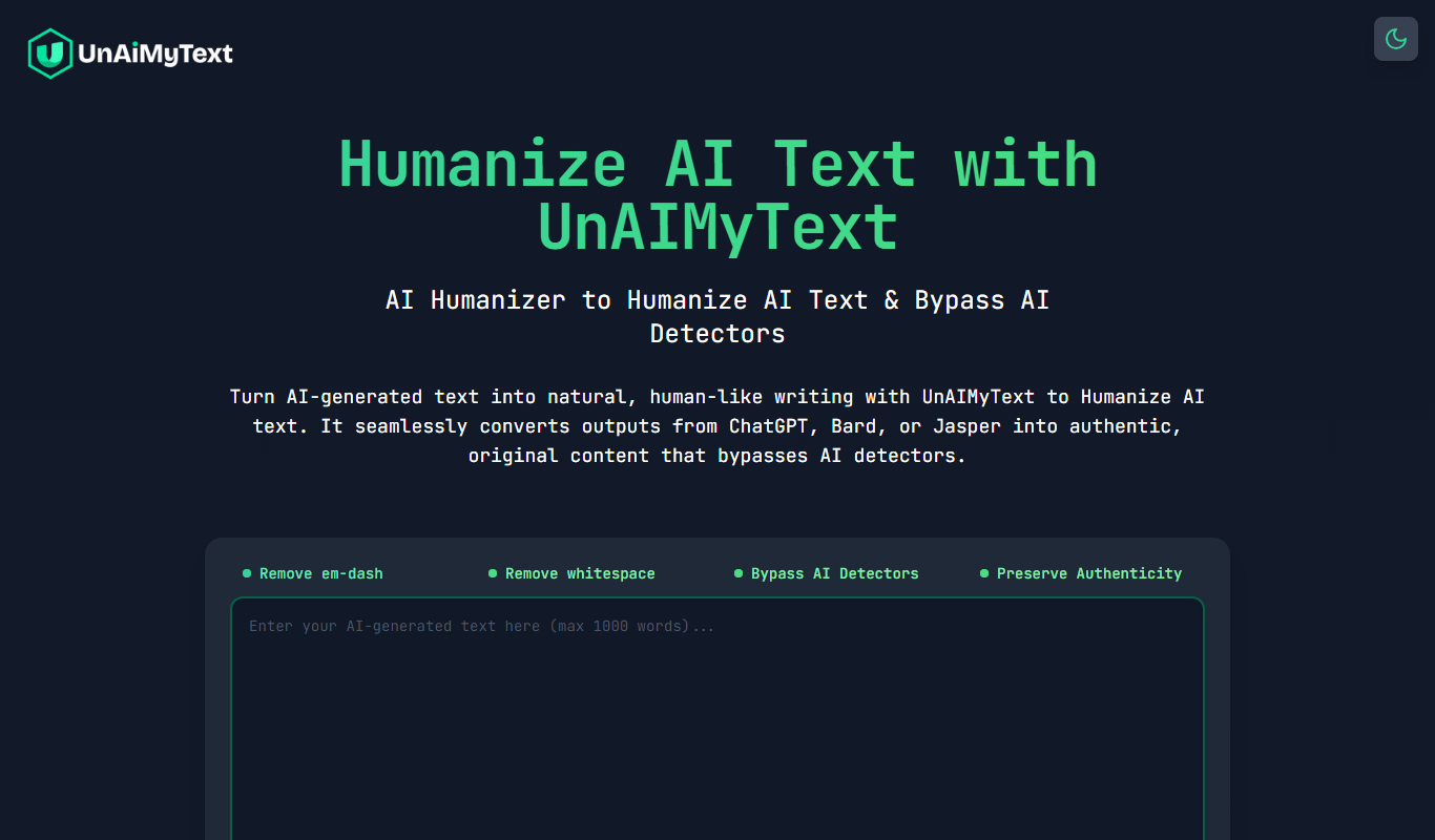 UnAIMyText app screenshot