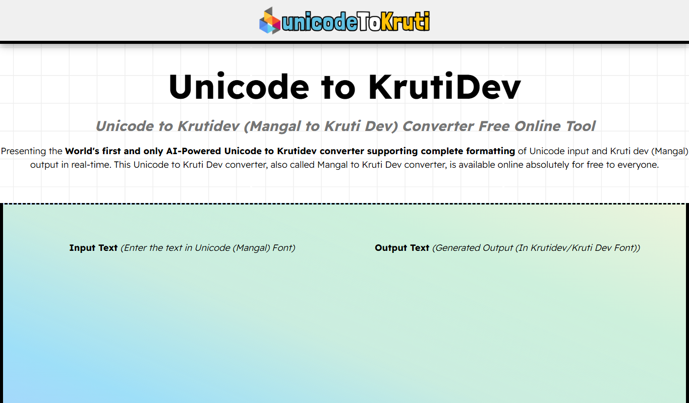 Unicode To Krutidev Converter - Free Hindi Font Conversion Tool