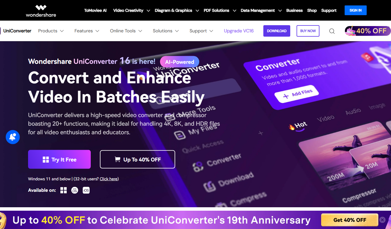 UniConverter AI app screenshot