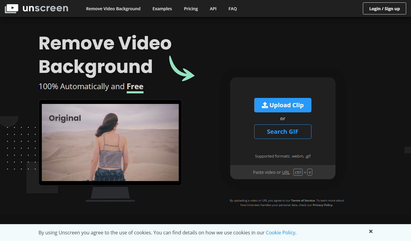 Unscreen.com app screenshot