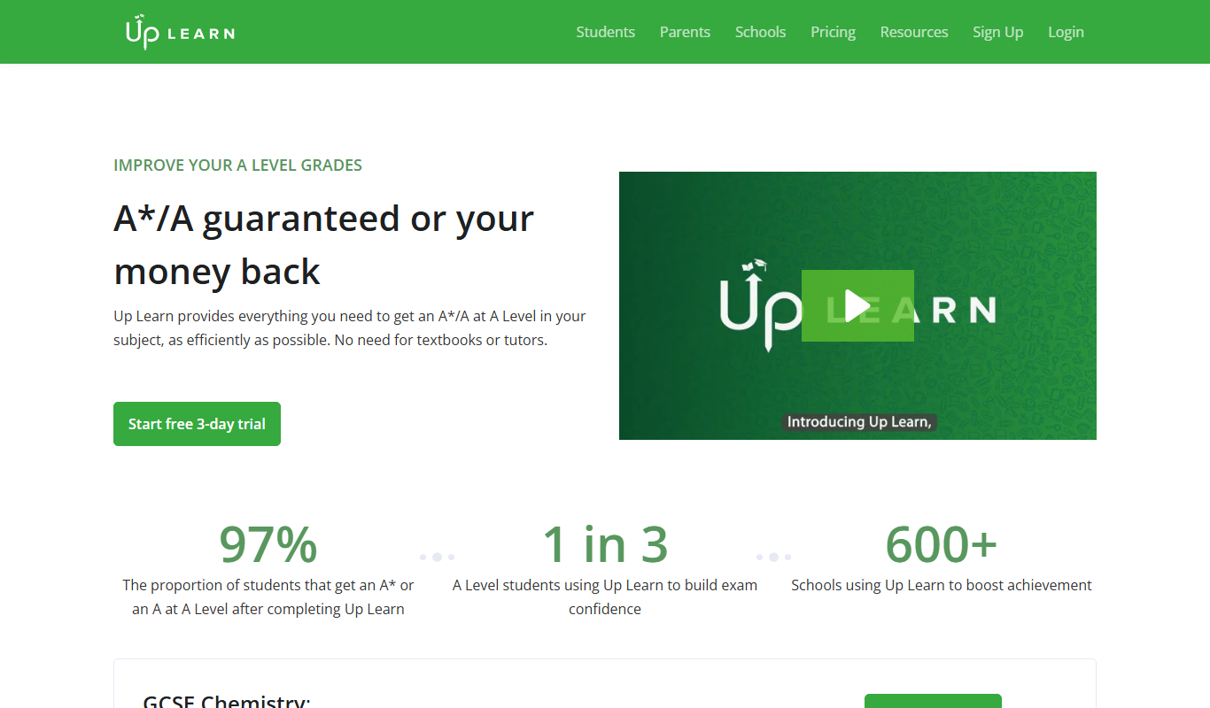 Up Learn app screenshot