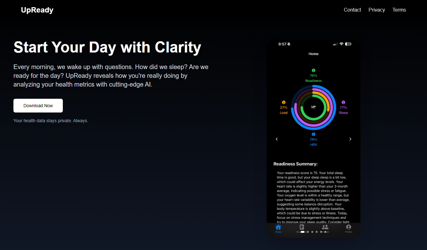 UpReady app screenshot