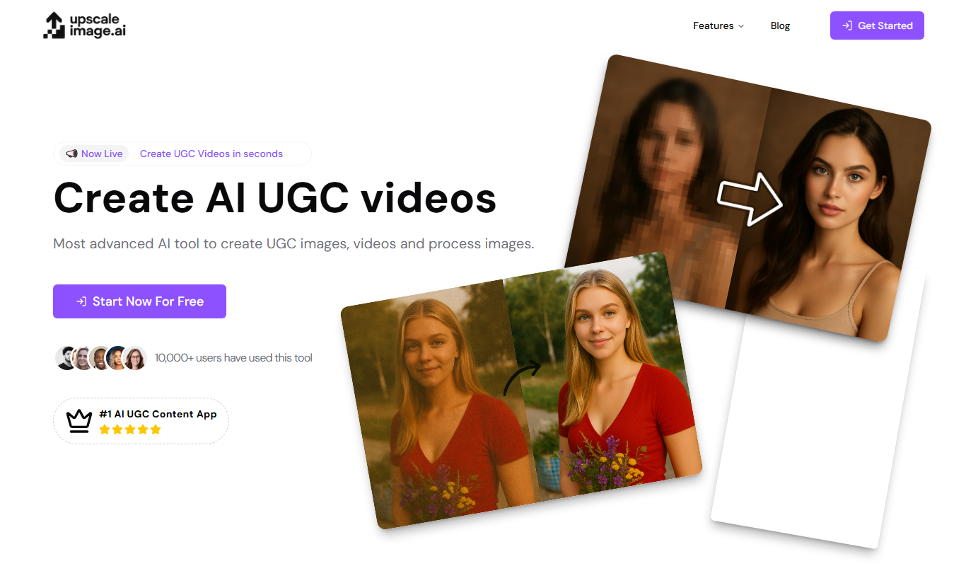 UpscaleImage.AI app screenshot