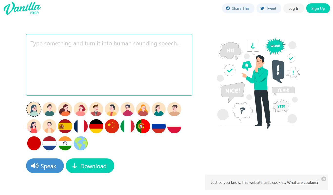 VanillaVoice app screenshot