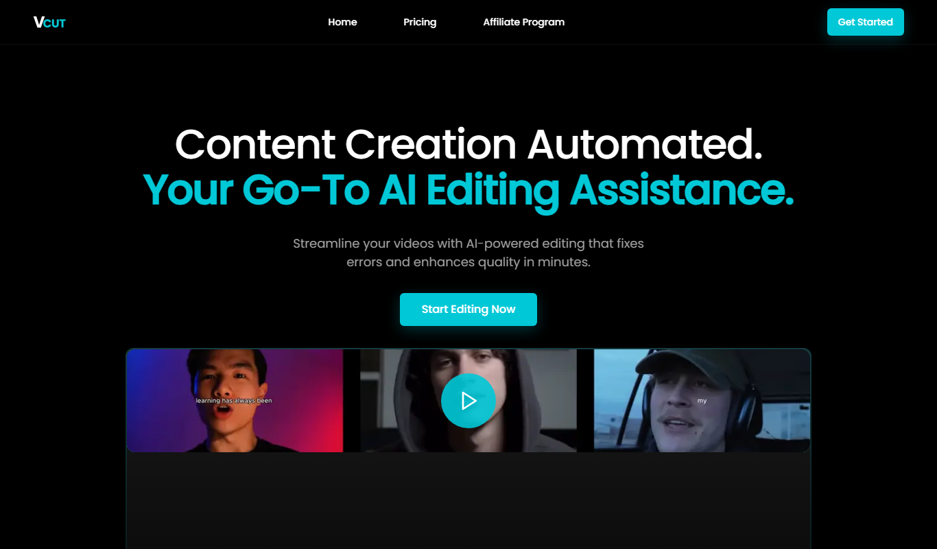 Screenshot of the VCut interface