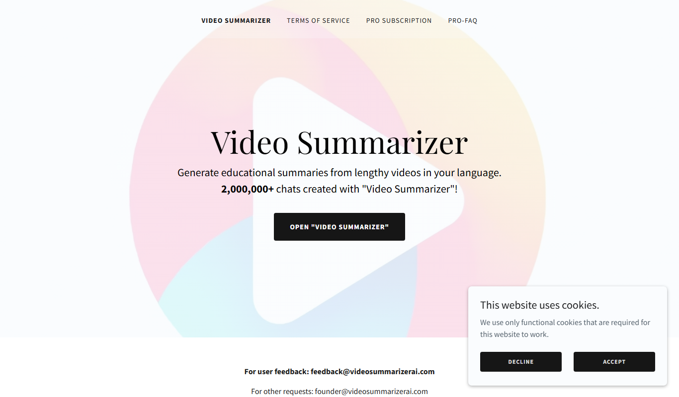 Video Summary AI app screenshot