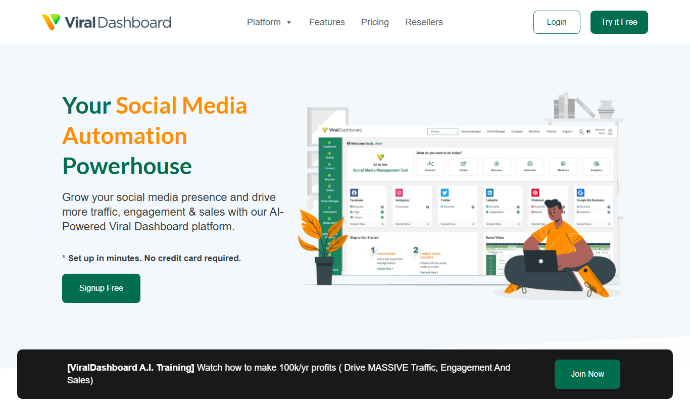 Screenshot of the ViralDashboard interface