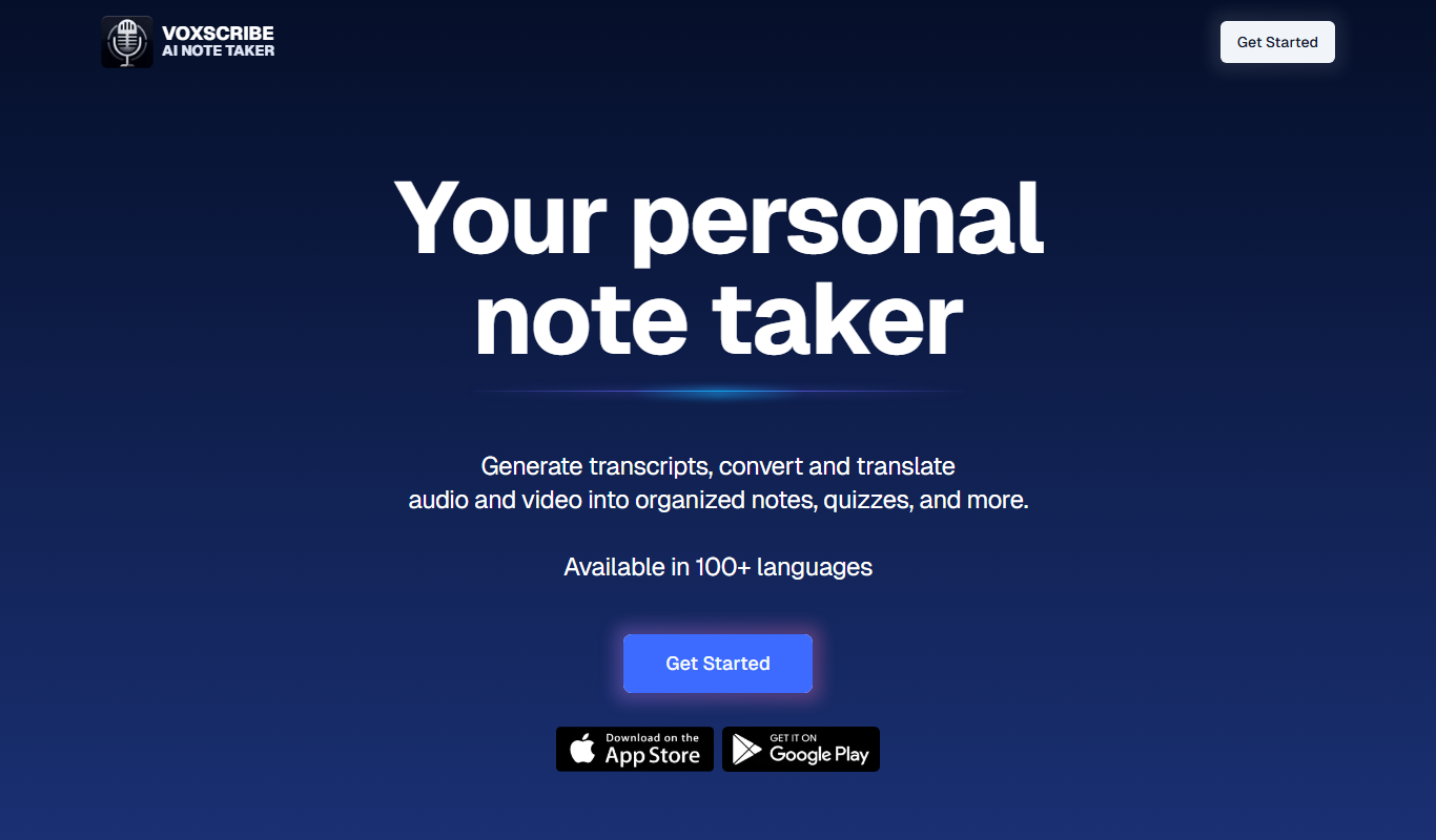 Voxscribe app screenshot