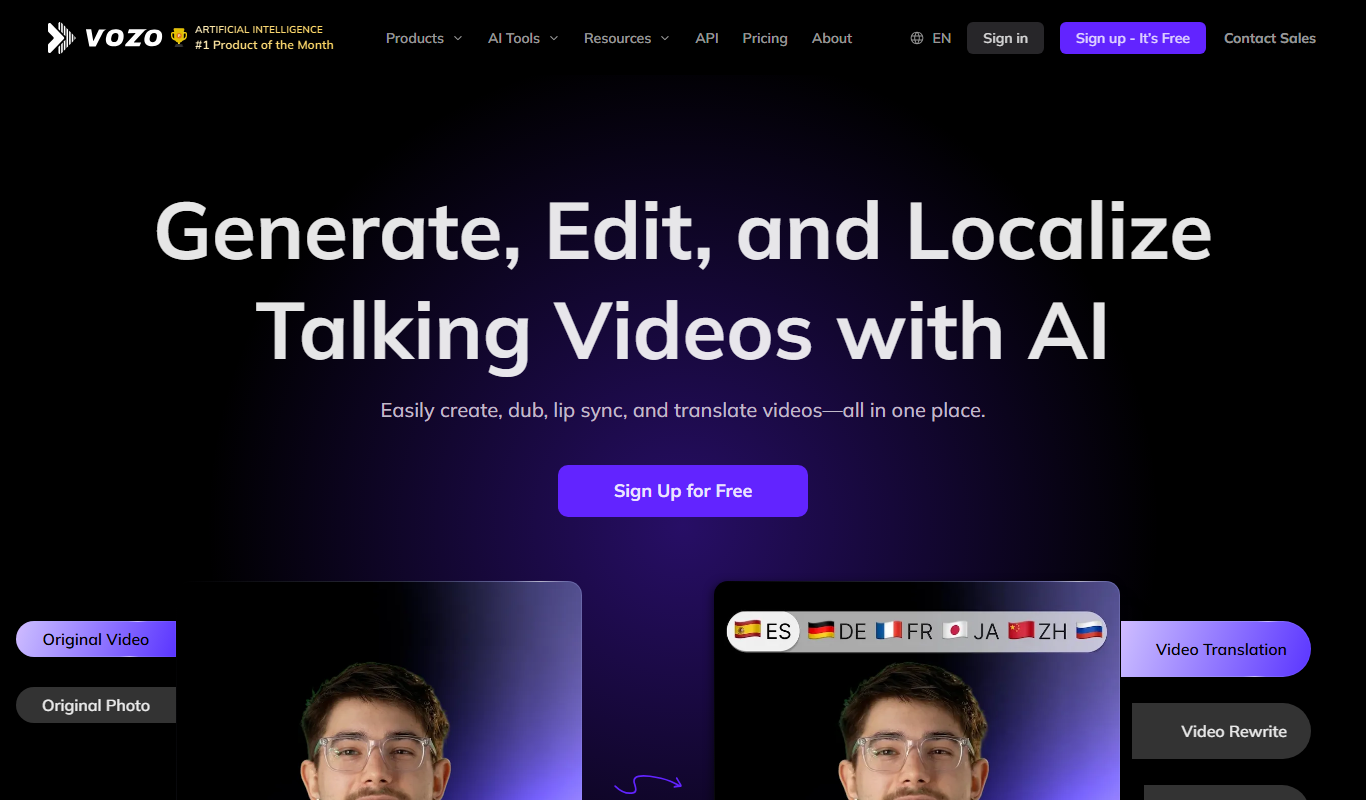 Vozo AI app screenshot