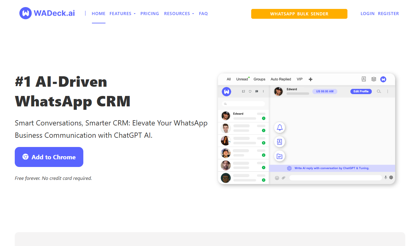 WADeck – AI Driven WhatsApp CRM app screenshot