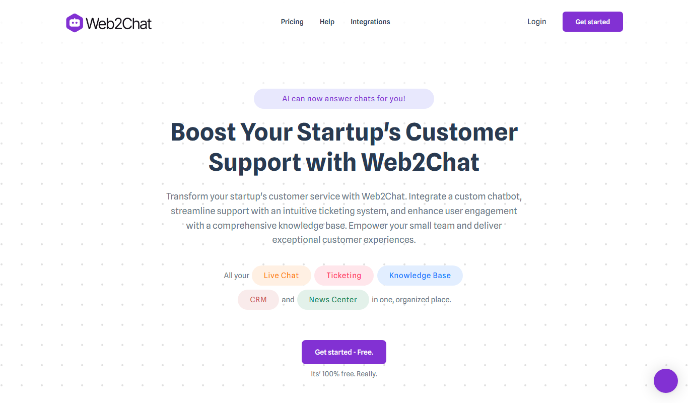 Web2Chat app screenshot