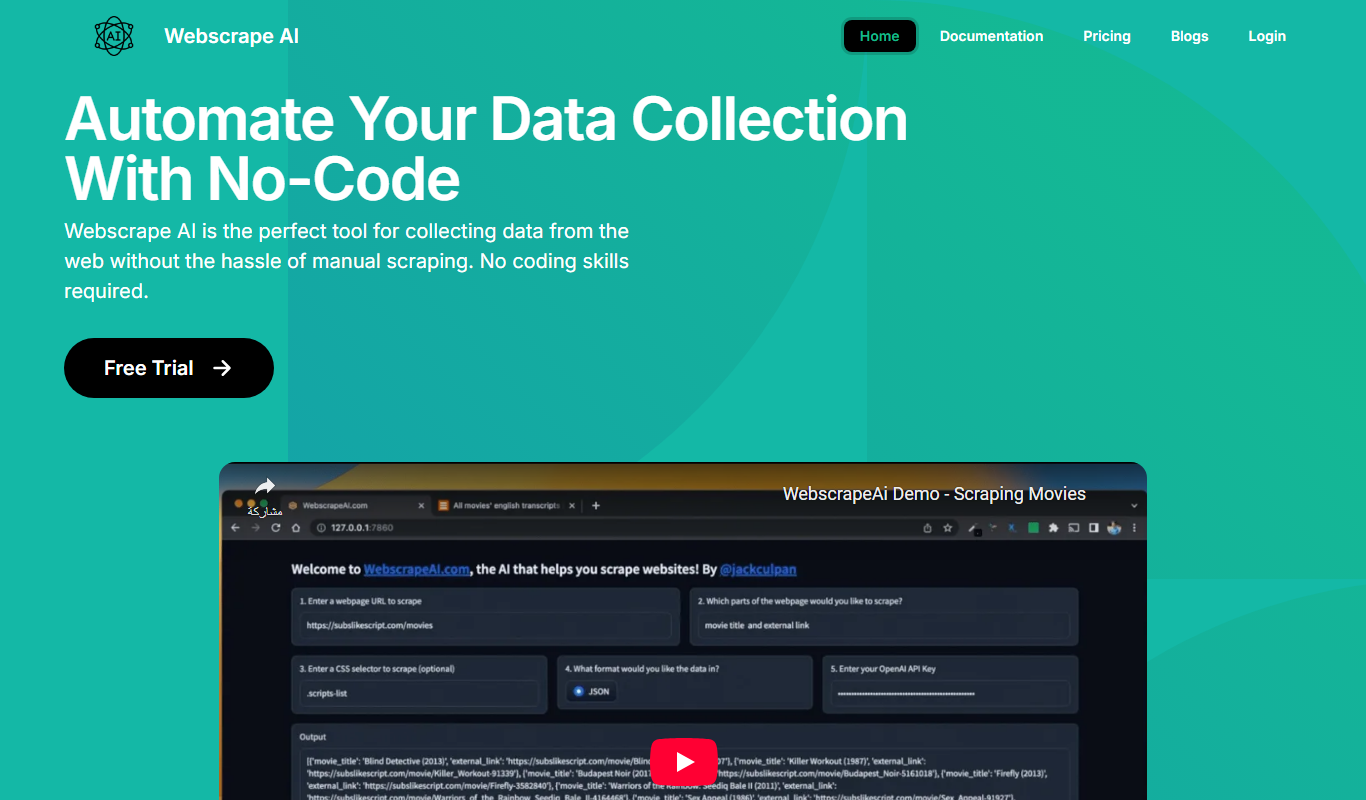 webscraping.ai app screenshot