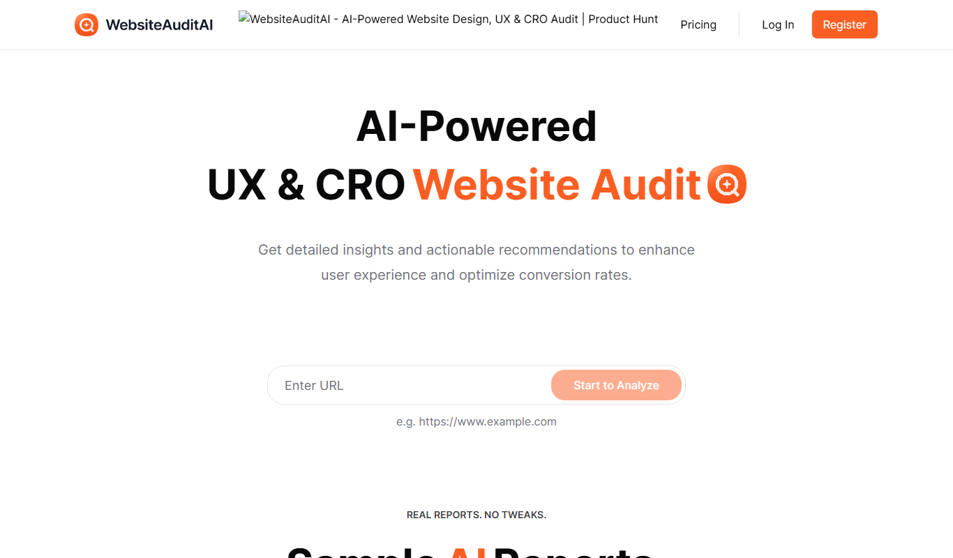 WebsiteAuditAI app screenshot