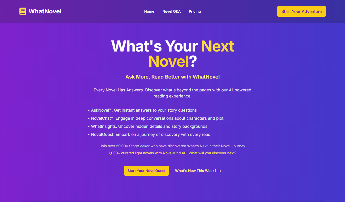 WhatNovel app screenshot