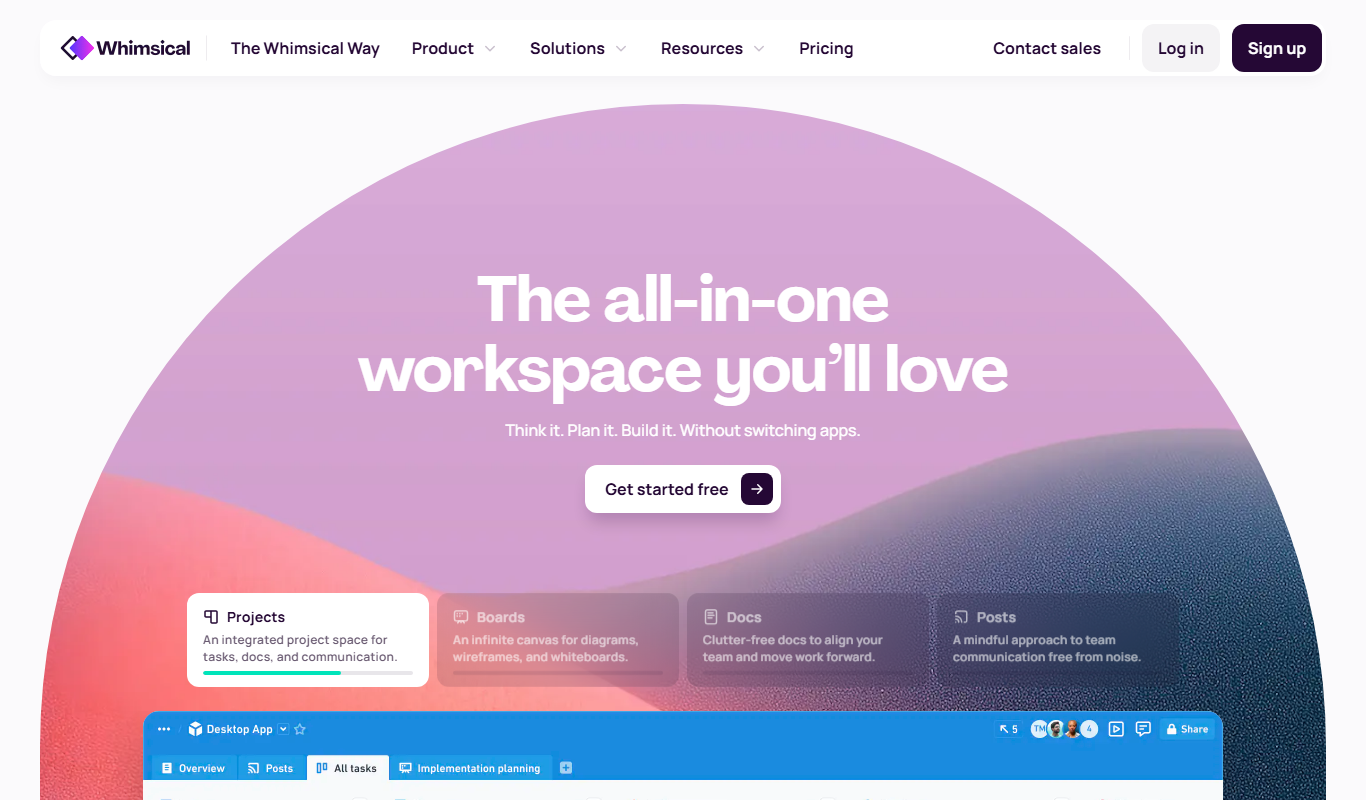 Screenshot of the Whimsical interface